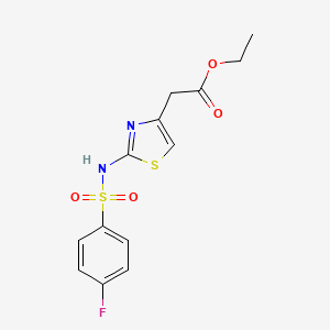 molecular formula C13H13FN2O4S2 B5590783 ethyl (2-{[(4-fluorophenyl)sulfonyl]amino}-1,3-thiazol-4-yl)acetate 