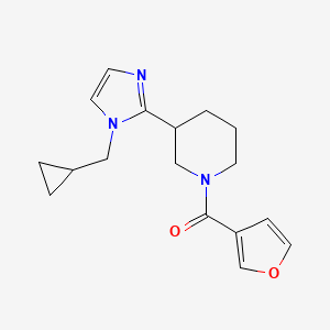molecular formula C17H21N3O2 B5590785 3-[1-(cyclopropylmethyl)-1H-imidazol-2-yl]-1-(3-furoyl)piperidine 