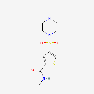 molecular formula C11H17N3O3S2 B5590786 N-methyl-4-[(4-methyl-1-piperazinyl)sulfonyl]-2-thiophenecarboxamide 