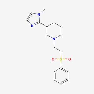 molecular formula C17H23N3O2S B5590787 3-(1-methyl-1H-imidazol-2-yl)-1-[2-(phenylsulfonyl)ethyl]piperidine 