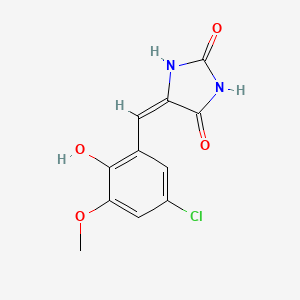 molecular formula C11H9ClN2O4 B5590794 5-(5-chloro-2-hydroxy-3-methoxybenzylidene)-2,4-imidazolidinedione 