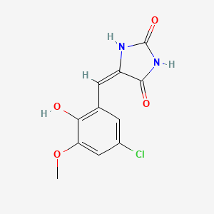 molecular formula C11H9ClN2O4 B5590794 5-(5-氯-2-羟基-3-甲氧基亚苄基)-2,4-咪唑烷二酮 