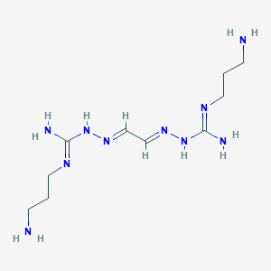 molecular formula C11H26N10 B055908 Hydrazinecarboximidamide, 2,2'-(1,2-ethanediylidene)bis(N-(3-aminopropyl)- CAS No. 121496-63-7