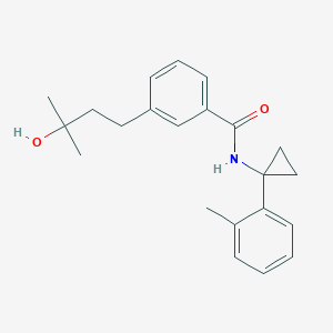 molecular formula C22H27NO2 B5590807 3-(3-hydroxy-3-methylbutyl)-N-[1-(2-methylphenyl)cyclopropyl]benzamide 