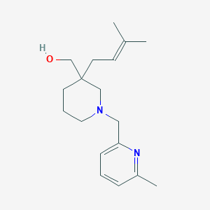 molecular formula C18H28N2O B5590813 {3-(3-methylbut-2-en-1-yl)-1-[(6-methylpyridin-2-yl)methyl]piperidin-3-yl}methanol 