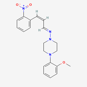 molecular formula C20H22N4O3 B5590820 4-(2-methoxyphenyl)-N-[3-(2-nitrophenyl)-2-propen-1-ylidene]-1-piperazinamine 