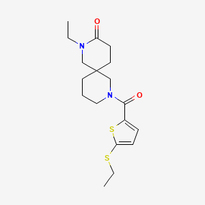 molecular formula C18H26N2O2S2 B5590834 2-ethyl-8-{[5-(ethylthio)-2-thienyl]carbonyl}-2,8-diazaspiro[5.5]undecan-3-one 