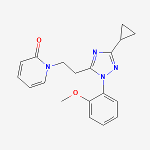 molecular formula C19H20N4O2 B5590882 1-{2-[3-cyclopropyl-1-(2-methoxyphenyl)-1H-1,2,4-triazol-5-yl]ethyl}pyridin-2(1H)-one 