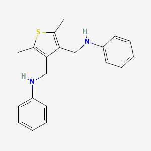 molecular formula C20H22N2S B5590898 N,N'-[(2,5-二甲基噻吩-3,4-二基)双(亚甲基)]二苯胺 