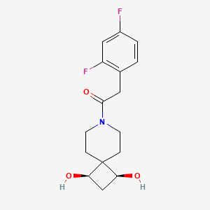 molecular formula C16H19F2NO3 B5590949 (1R*,3S*)-7-[(2,4-difluorophenyl)acetyl]-7-azaspiro[3.5]nonane-1,3-diol 