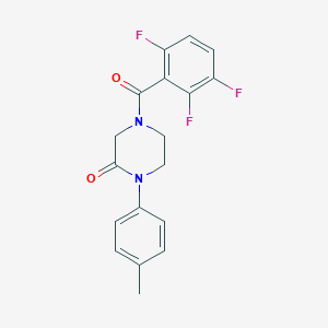 molecular formula C18H15F3N2O2 B5590966 1-(4-methylphenyl)-4-(2,3,6-trifluorobenzoyl)-2-piperazinone 