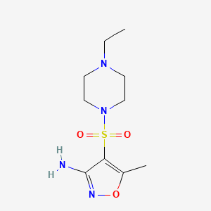 molecular formula C10H18N4O3S B5590974 4-[(4-ethyl-1-piperazinyl)sulfonyl]-5-methyl-3-isoxazolamine 