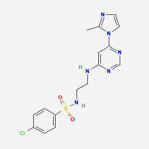 4-chloro-N-(2-{[6-(2-methyl-1H-imidazol-1-yl)-4-pyrimidinyl]amino}ethyl)benzenesulfonamide