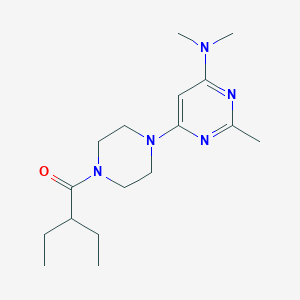 molecular formula C17H29N5O B5590996 6-[4-(2-ethylbutanoyl)-1-piperazinyl]-N,N,2-trimethyl-4-pyrimidinamine 