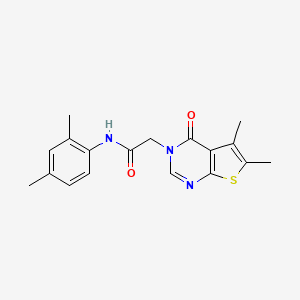 molecular formula C18H19N3O2S B5591023 2-(5,6-dimethyl-4-oxothieno[2,3-d]pyrimidin-3(4H)-yl)-N-(2,4-dimethylphenyl)acetamide 