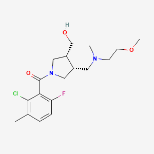 molecular formula C18H26ClFN2O3 B5591025 ((3R*,4R*)-1-(2-chloro-6-fluoro-3-methylbenzoyl)-4-{[(2-methoxyethyl)(methyl)amino]methyl}pyrrolidin-3-yl)methanol 