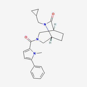 molecular formula C23H27N3O2 B5591031 (1S*,5R*)-6-(cyclopropylmethyl)-3-[(1-methyl-5-phenyl-1H-pyrrol-2-yl)carbonyl]-3,6-diazabicyclo[3.2.2]nonan-7-one 
