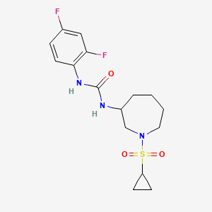 molecular formula C16H21F2N3O3S B5591034 N-[1-(cyclopropylsulfonyl)azepan-3-yl]-N'-(2,4-difluorophenyl)urea 