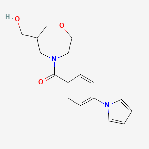 molecular formula C17H20N2O3 B5591039 {4-[4-(1H-pyrrol-1-yl)benzoyl]-1,4-oxazepan-6-yl}methanol 