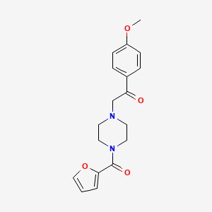 molecular formula C18H20N2O4 B5591048 2-[4-(2-furoyl)-1-piperazinyl]-1-(4-methoxyphenyl)ethanone 