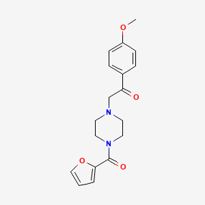 molecular formula C18H20N2O4 B5591048 2-[4-(2-呋喃酰)-1-哌嗪基]-1-(4-甲氧基苯基)乙酮 