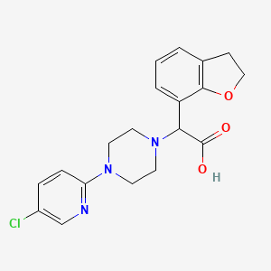 molecular formula C19H20ClN3O3 B5591069 [4-(5-chloropyridin-2-yl)piperazin-1-yl](2,3-dihydro-1-benzofuran-7-yl)acetic acid 