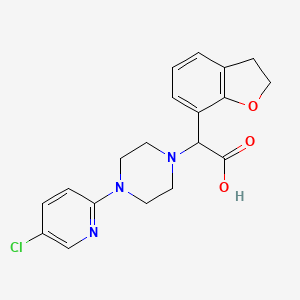 molecular formula C19H20ClN3O3 B5591069 [4-(5-氯吡啶-2-基)哌嗪-1-基](2,3-二氢-1-苯并呋喃-7-基)乙酸 