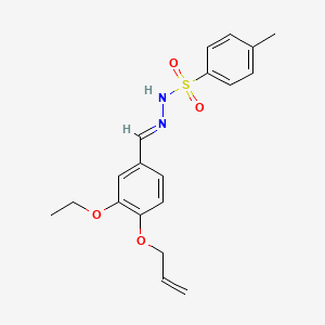 molecular formula C19H22N2O4S B5591072 N'-[4-(allyloxy)-3-ethoxybenzylidene]-4-methylbenzenesulfonohydrazide 
