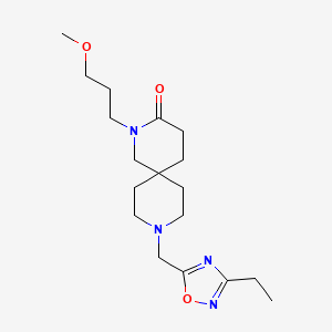 molecular formula C18H30N4O3 B5591073 9-[(3-ethyl-1,2,4-oxadiazol-5-yl)methyl]-2-(3-methoxypropyl)-2,9-diazaspiro[5.5]undecan-3-one 