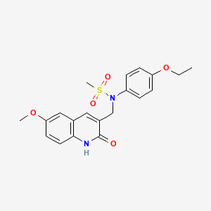 molecular formula C20H22N2O5S B5591081 N-(4-ethoxyphenyl)-N-[(2-hydroxy-6-methoxyquinolin-3-yl)methyl]methanesulfonamide 