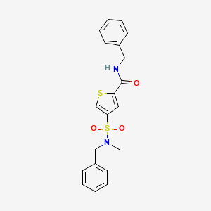 molecular formula C20H20N2O3S2 B5591092 N-benzyl-4-{[benzyl(methyl)amino]sulfonyl}thiophene-2-carboxamide 