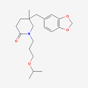 molecular formula C20H29NO4 B5591096 5-(1,3-苯并二氧杂环-5-基甲基)-1-(3-异丙氧基丙基)-5-甲基哌啶-2-酮 
