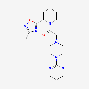 2-(4-{2-[2-(3-methyl-1,2,4-oxadiazol-5-yl)-1-piperidinyl]-2-oxoethyl}-1-piperazinyl)pyrimidine