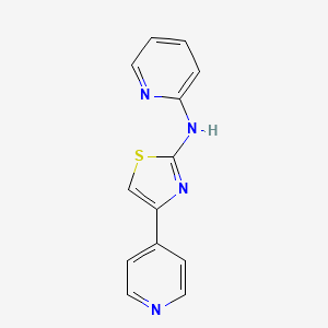molecular formula C13H10N4S B5591182 N-[4-(4-pyridinyl)-1,3-thiazol-2-yl]-2-pyridinamine 