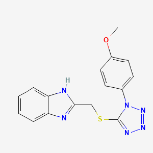 molecular formula C16H14N6OS B5591186 2-({[1-(4-methoxyphenyl)-1H-tetrazol-5-yl]thio}methyl)-1H-benzimidazole 