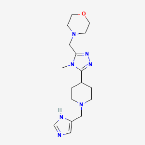 molecular formula C17H27N7O B5591188 4-({5-[1-(1H-imidazol-4-ylmethyl)piperidin-4-yl]-4-methyl-4H-1,2,4-triazol-3-yl}methyl)morpholine 