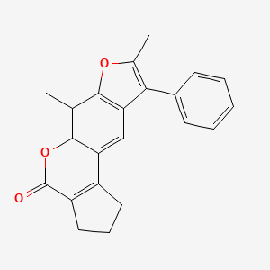 molecular formula C22H18O3 B5591196 6,8-dimethyl-9-phenyl-2,3-dihydrocyclopenta[c]furo[3,2-g]chromen-4(1H)-one 
