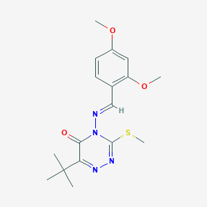 molecular formula C17H22N4O3S B5591213 6-tert-butyl-4-[(2,4-dimethoxybenzylidene)amino]-3-(methylthio)-1,2,4-triazin-5(4H)-one 