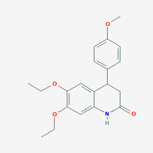 molecular formula C20H23NO4 B5591219 6,7-diethoxy-4-(4-methoxyphenyl)-3,4-dihydro-2(1H)-quinolinone 