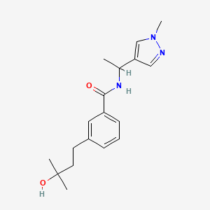 3-(3-hydroxy-3-methylbutyl)-N-[1-(1-methyl-1H-pyrazol-4-yl)ethyl]benzamide