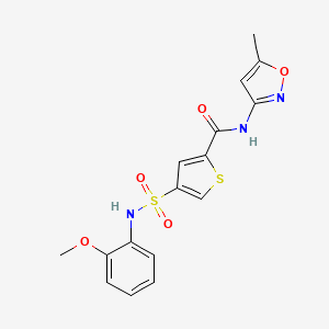 molecular formula C16H15N3O5S2 B5591292 4-{[(2-methoxyphenyl)amino]sulfonyl}-N-(5-methyl-3-isoxazolyl)-2-thiophenecarboxamide 