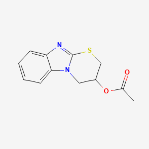 molecular formula C12H12N2O2S B5591318 3,4-dihydro-2H-[1,3]thiazino[3,2-a]benzimidazol-3-yl acetate 