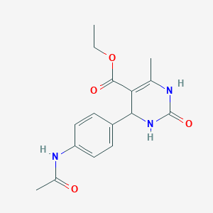 molecular formula C16H19N3O4 B5591323 ethyl 4-[4-(acetylamino)phenyl]-6-methyl-2-oxo-1,2,3,4-tetrahydro-5-pyrimidinecarboxylate 