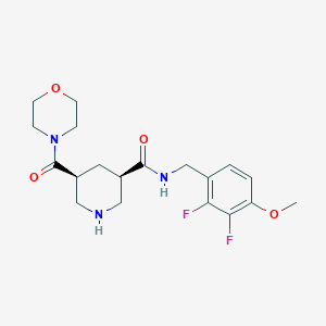 molecular formula C19H25F2N3O4 B5591348 (3R*,5S*)-N-(2,3-difluoro-4-methoxybenzyl)-5-(morpholin-4-ylcarbonyl)piperidine-3-carboxamide 