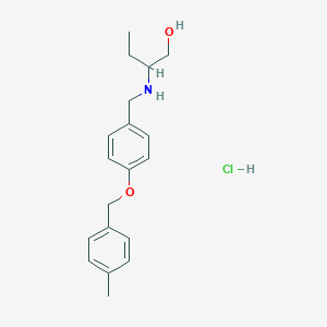 molecular formula C19H26ClNO2 B5591353 2-({4-[(4-methylbenzyl)oxy]benzyl}amino)-1-butanol hydrochloride 