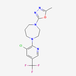 molecular formula C14H15ClF3N5O B5591370 1-[3-chloro-5-(trifluoromethyl)pyridin-2-yl]-4-(5-methyl-1,3,4-oxadiazol-2-yl)-1,4-diazepane 