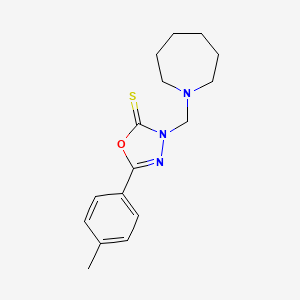 molecular formula C16H21N3OS B5591377 3-(1-azepanylmethyl)-5-(4-methylphenyl)-1,3,4-oxadiazole-2(3H)-thione 