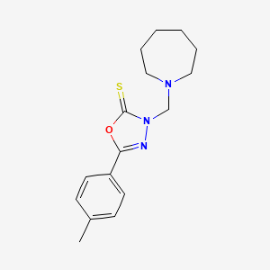 3-(1-azepanylmethyl)-5-(4-methylphenyl)-1,3,4-oxadiazole-2(3H)-thione