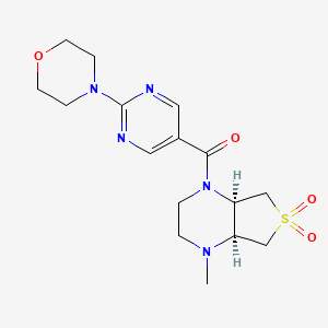molecular formula C16H23N5O4S B5591390 (4aR*,7aS*)-1-methyl-4-{[2-(4-morpholinyl)-5-pyrimidinyl]carbonyl}octahydrothieno[3,4-b]pyrazine 6,6-dioxide 