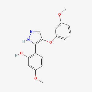 molecular formula C17H16N2O4 B5591394 5-甲氧基-2-[4-(3-甲氧基苯氧基)-1H-吡唑-3-基]苯酚 